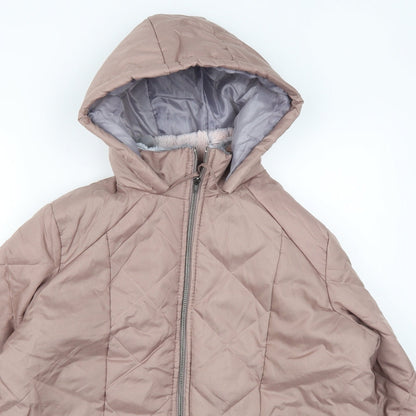 Womens UK Size M Anne De Lancay Pink Quilted Coat