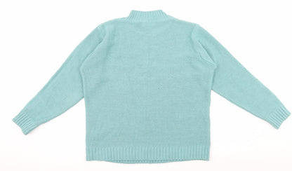 Afibel Womens Blue  Knit Pullover Jumper Size 14