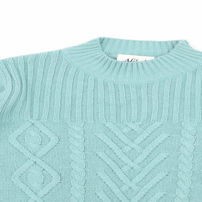 Afibel Womens Blue  Knit Pullover Jumper Size 14
