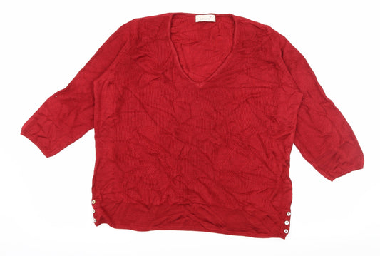 Per Una Womens Red  Knit Pullover Jumper Size 14