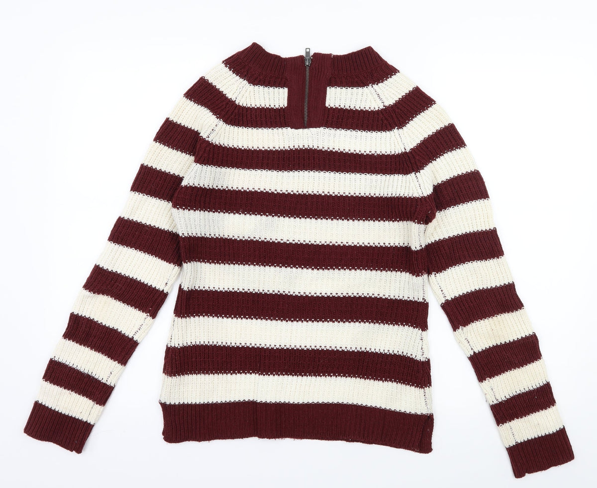 Atmosphere Womens Red Striped Knit Pullover Jumper Size 10
