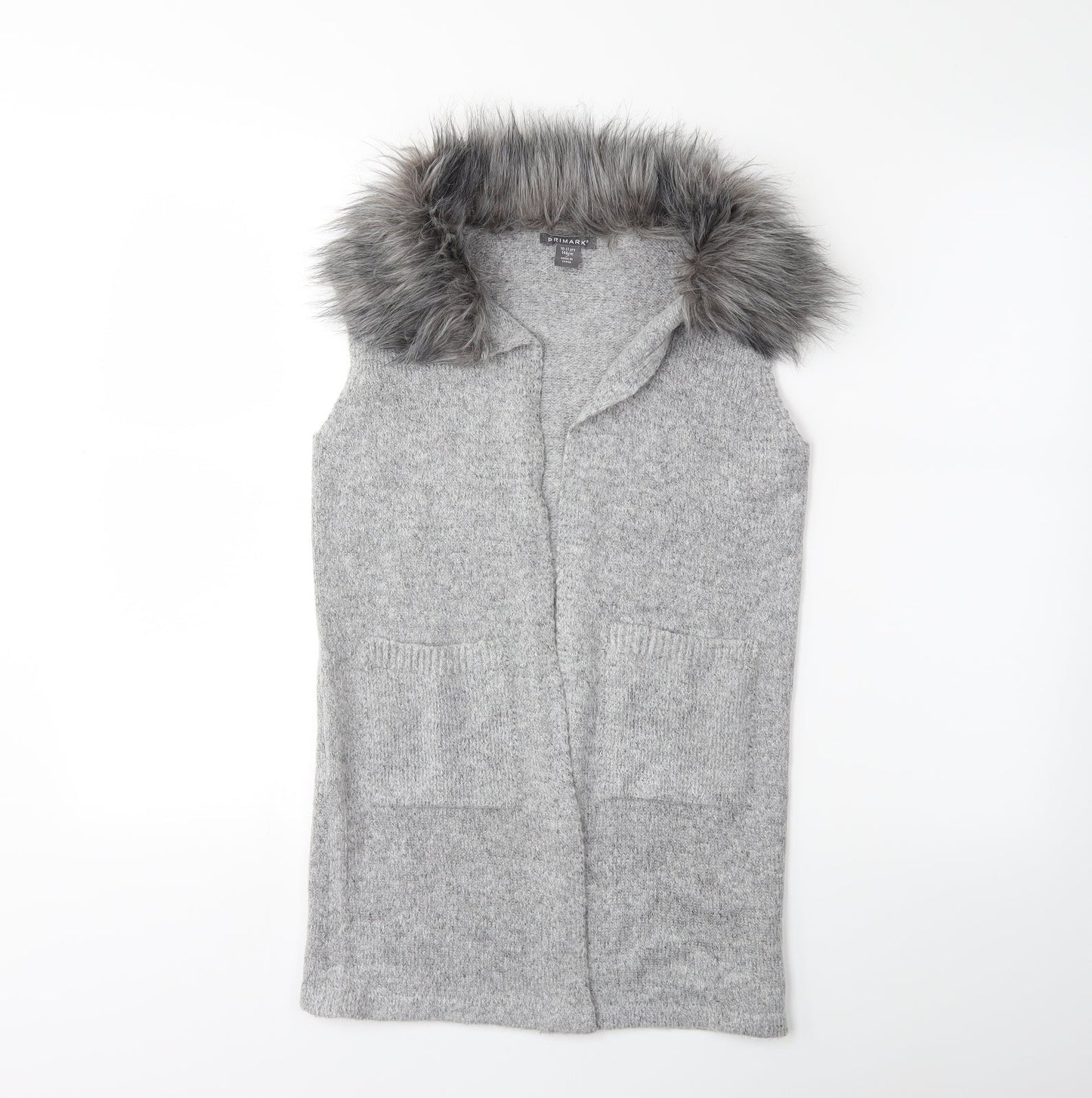 Primark Girls Grey  Knit Jacket Coatigan Size 10 Years