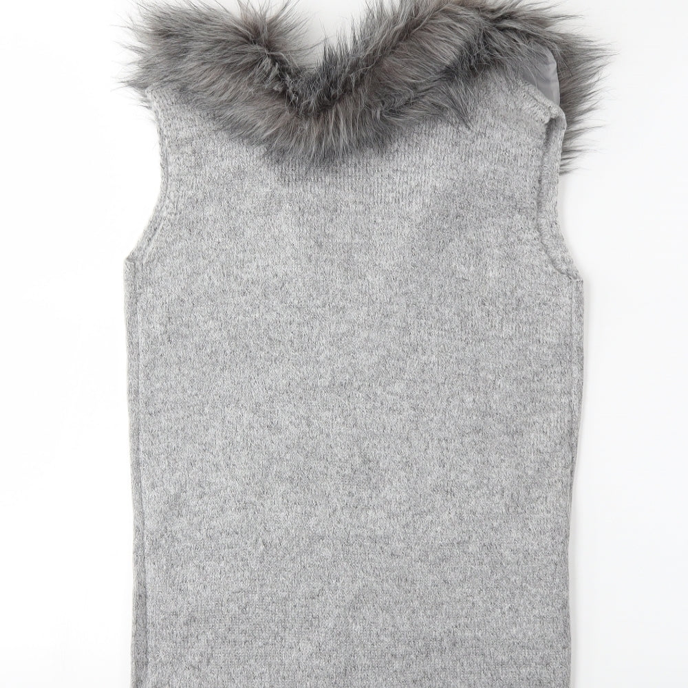 Primark Girls Grey  Knit Jacket Coatigan Size 10 Years