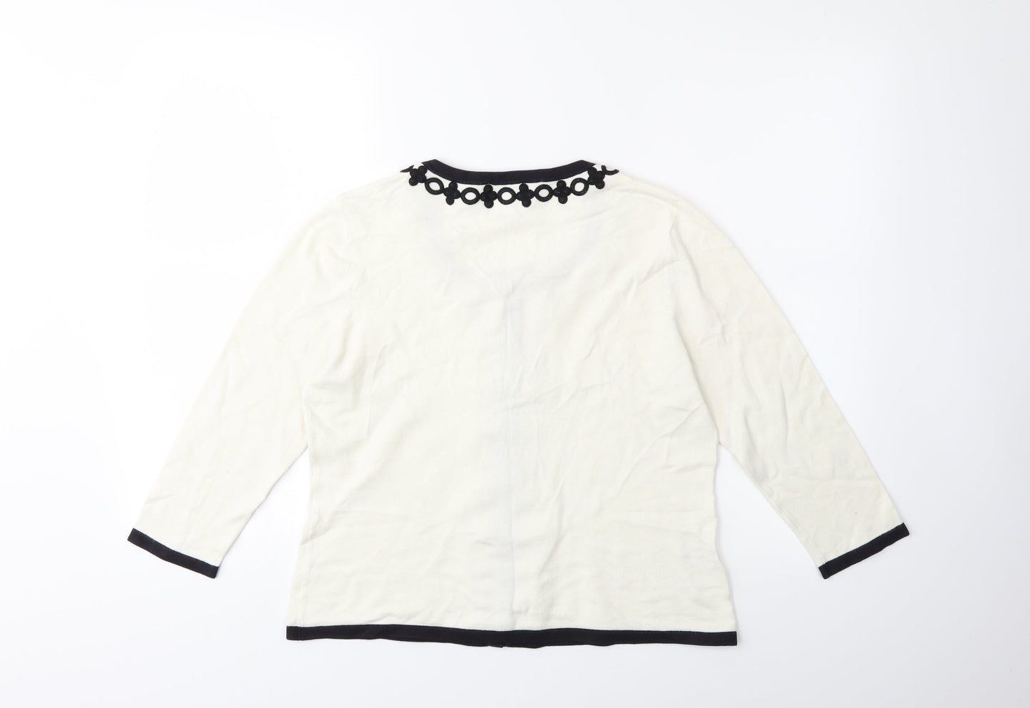 CC Petite Womens White  Knit Cardigan Jumper Size M