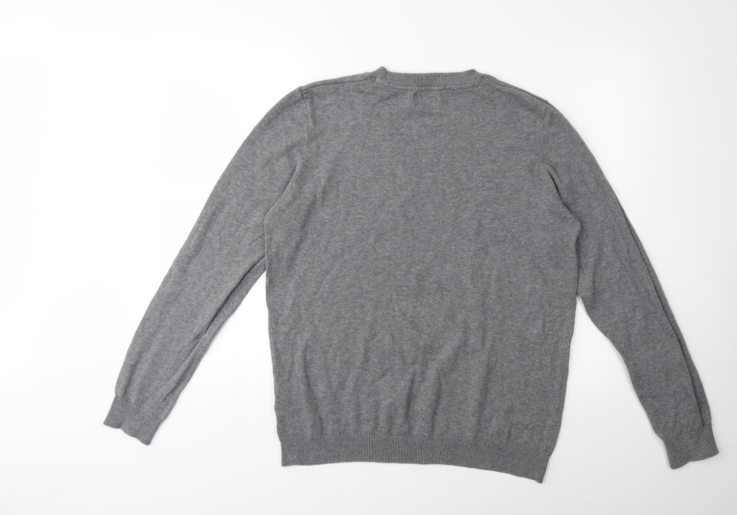 New Look Mens Grey  Knit Pullover Jumper Size L