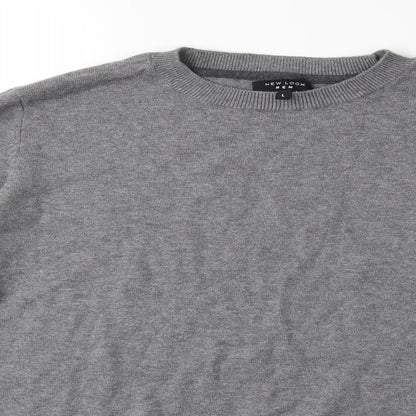 New Look Mens Grey  Knit Pullover Jumper Size L