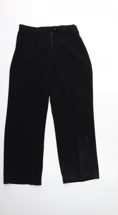 Womens UK Size 30 in Gold Regular Fit  Black Trousers