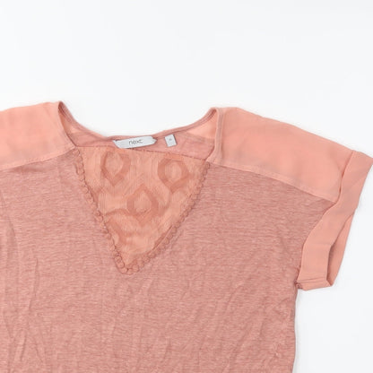 Womens UK Size 10 NEXT Pink Basic T-Shirt