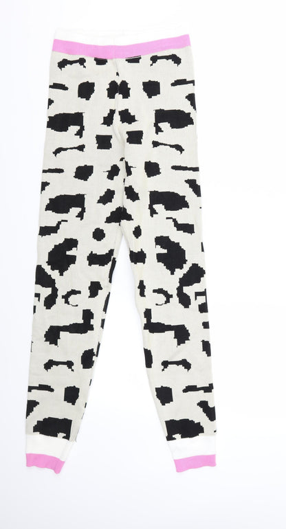 EMMA & ASHLEY Womens Beige Animal Print Knit Trousers  Size M L29 in