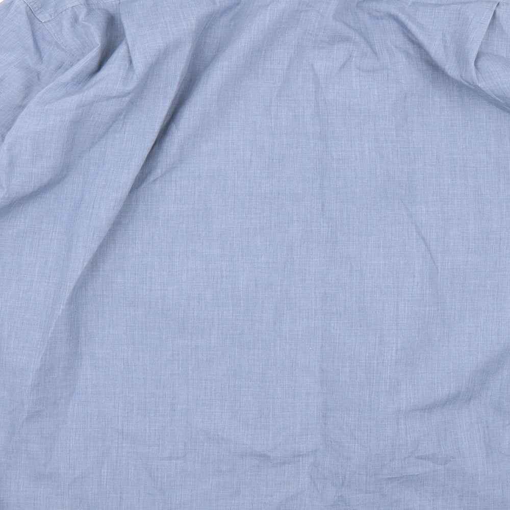 Mens UK Size 15.5 Burton Blue  Button-Up Long Sleeve Casual Shirt