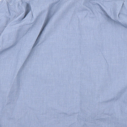 Mens UK Size 15.5 Burton Blue  Button-Up Long Sleeve Casual Shirt