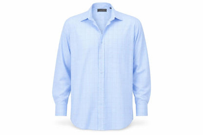 Mens UK Size 15 Greenwoods Blue  Button-Up Long Sleeve Casual Shirt
