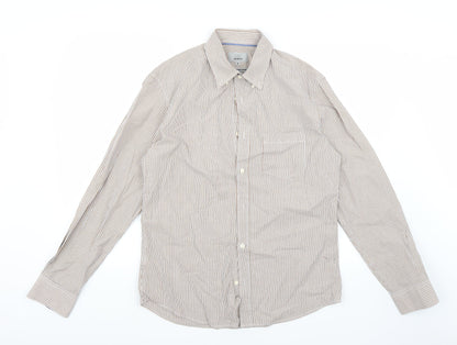 Mens UK Size M Marks and Spencer White  Button-Up Long Sleeve Casual Shirt