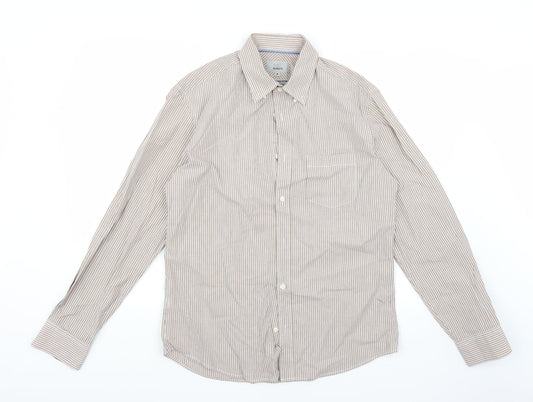 Mens UK Size M Marks and Spencer White  Button-Up Long Sleeve Casual Shirt