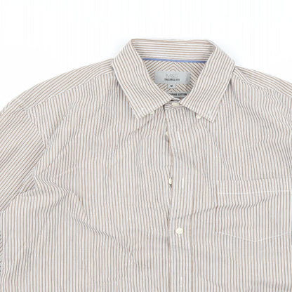 Mens UK Size M Marks and Spencer White  Button-Up Long Sleeve Casual Shirt