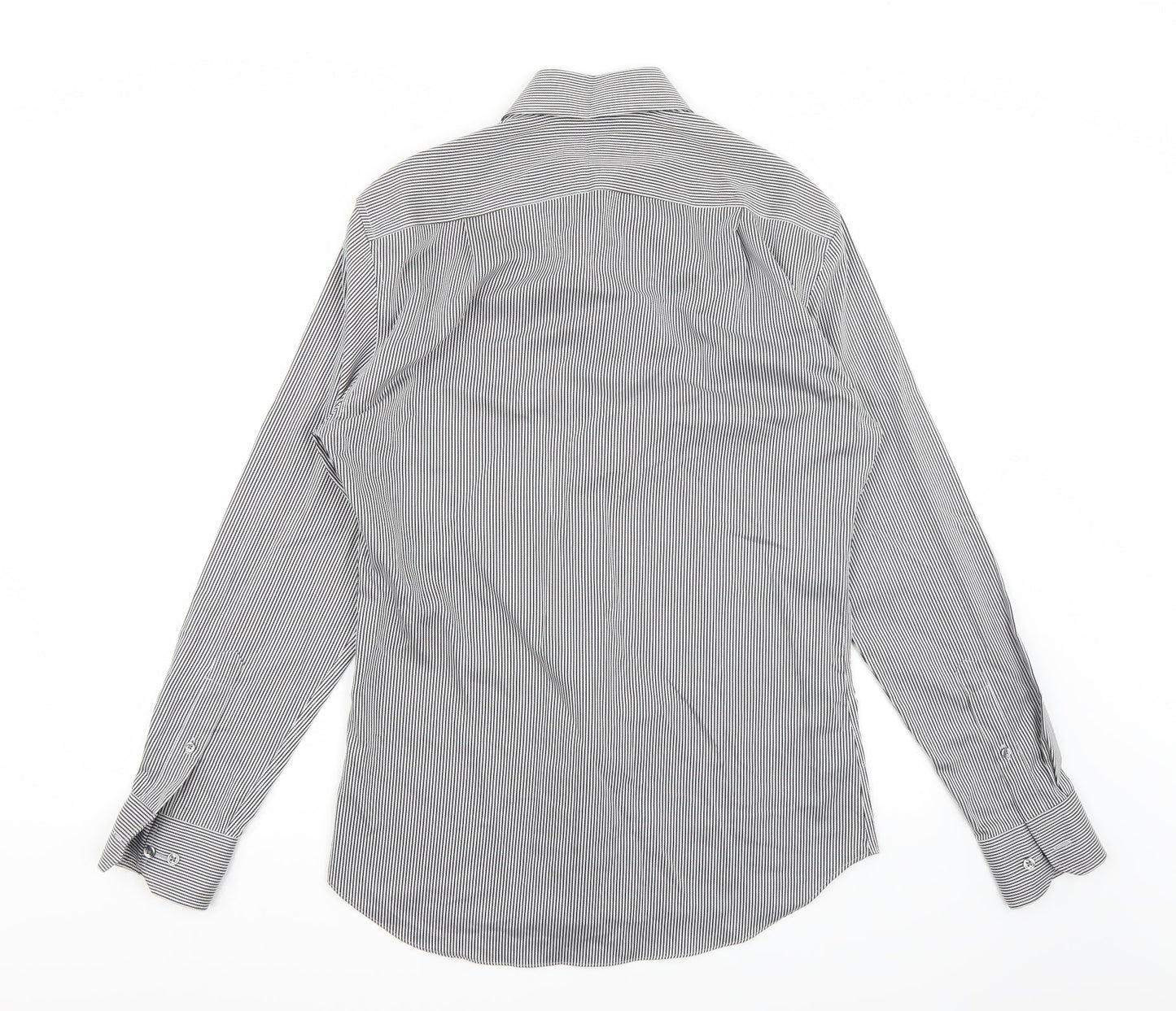 Mens UK Size 15 Marks and Spencer White  Button-Up Long Sleeve Casual Shirt
