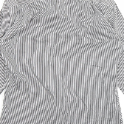 Mens UK Size 15 Marks and Spencer White  Button-Up Long Sleeve Casual Shirt