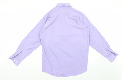 Mens UK Size 15 Burton Purple  Button-Up Long Sleeve Casual Shirt