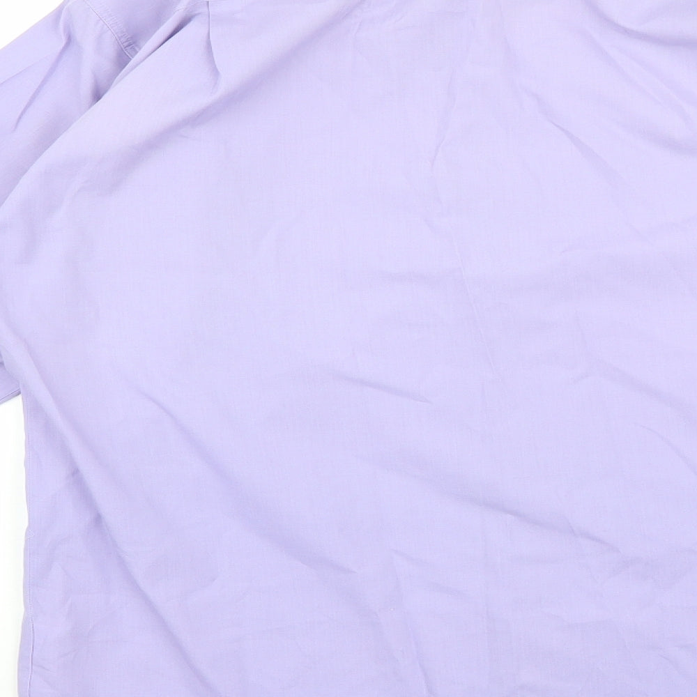 Mens UK Size 15 Burton Purple  Button-Up Long Sleeve Casual Shirt