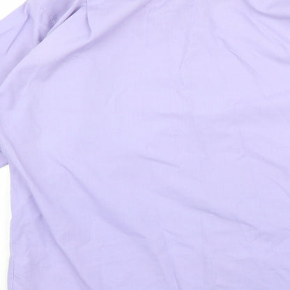 Mens UK Size 15 Burton Purple  Button-Up Long Sleeve Casual Shirt
