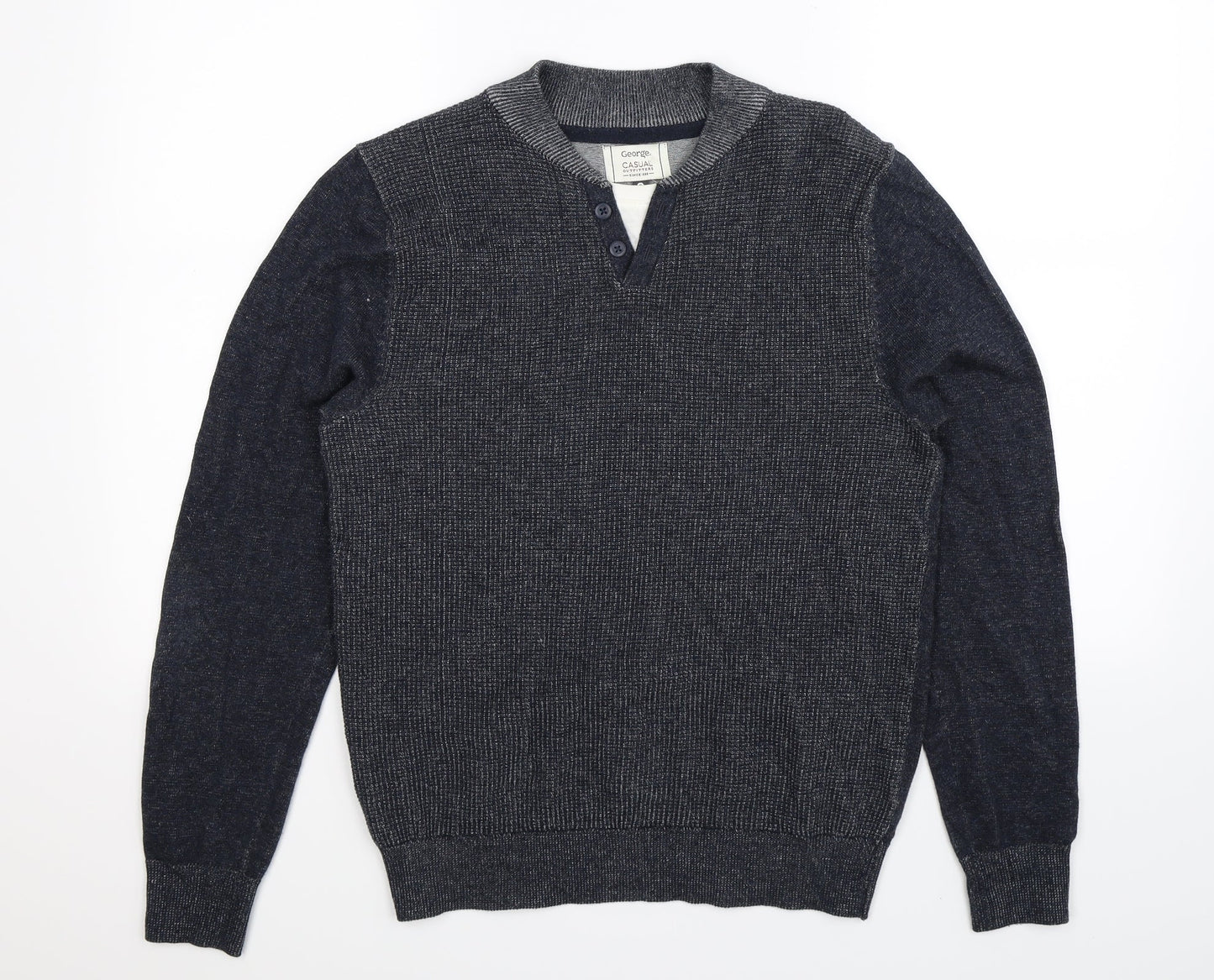 George Mens Blue  Knit Pullover Jumper Size S