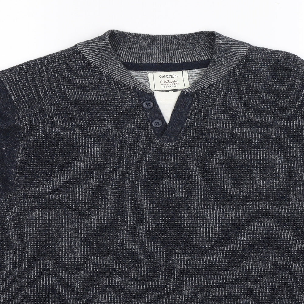 George Mens Blue  Knit Pullover Jumper Size S