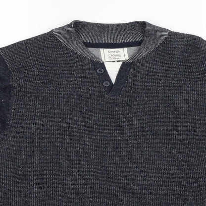 George Mens Blue  Knit Pullover Jumper Size S