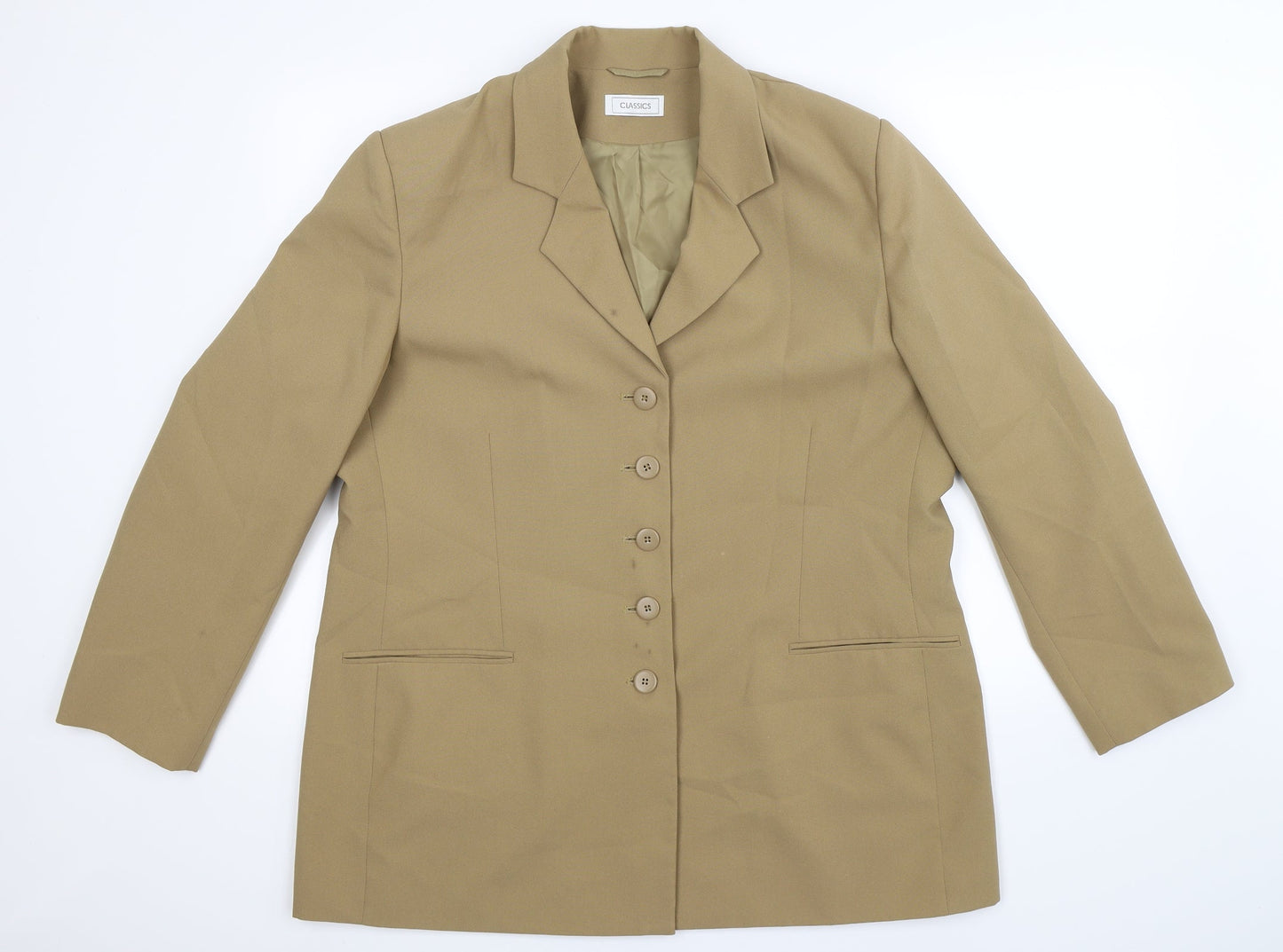 Classics Womens Beige   Jacket Suit Jacket Size 20