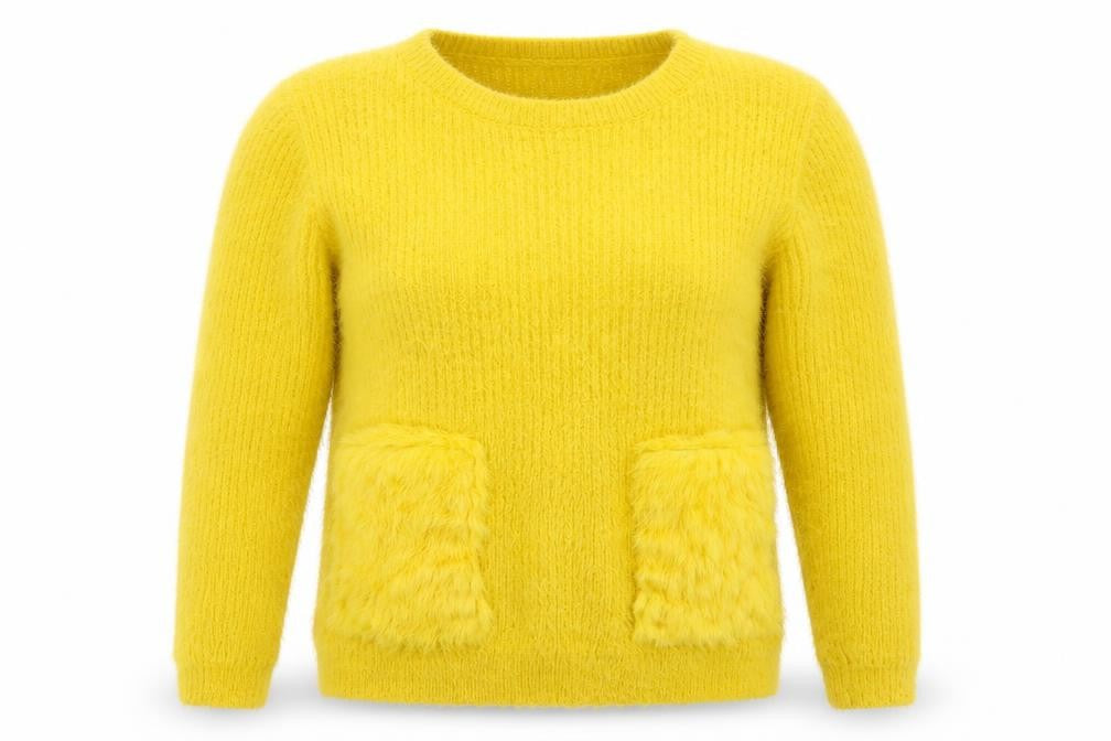Tu Womens Yellow  Knit Pullover Jumper Size 14