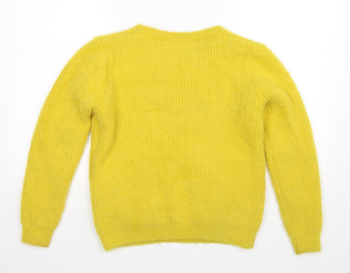 Tu Womens Yellow  Knit Pullover Jumper Size 14