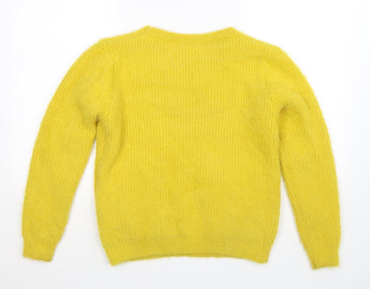 Tu Womens Yellow  Knit Pullover Jumper Size 14