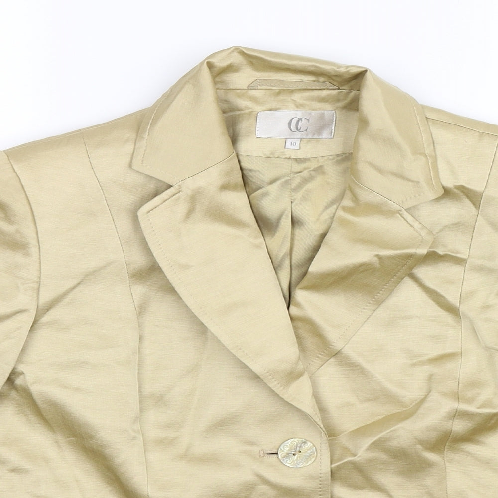 CC Womens Gold   Jacket Suit Jacket Size 10