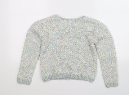 Marks and Spencer Girls Multicoloured  Knit Pullover Jumper Size 9-10 Years