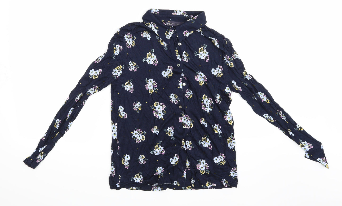 Womens UK Size 10 Marks and Spencer Blue Basic Blouse