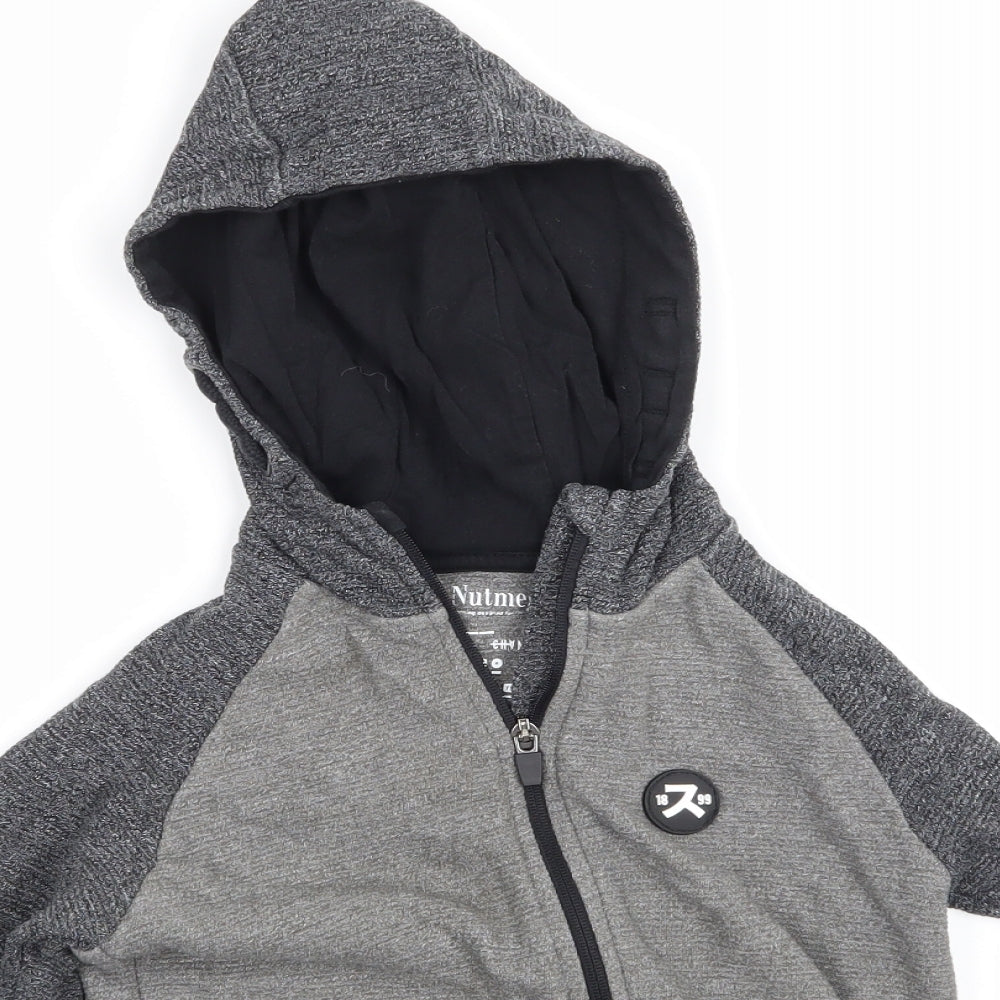 Nutmeg Boys Grey   Full Zip Hoodie Size 5-6 Years