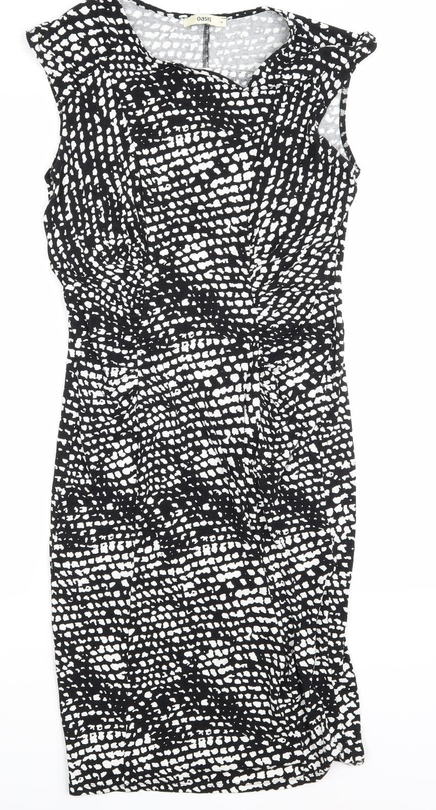 Oasis Womens Black Animal Print  A-Line  Size 10