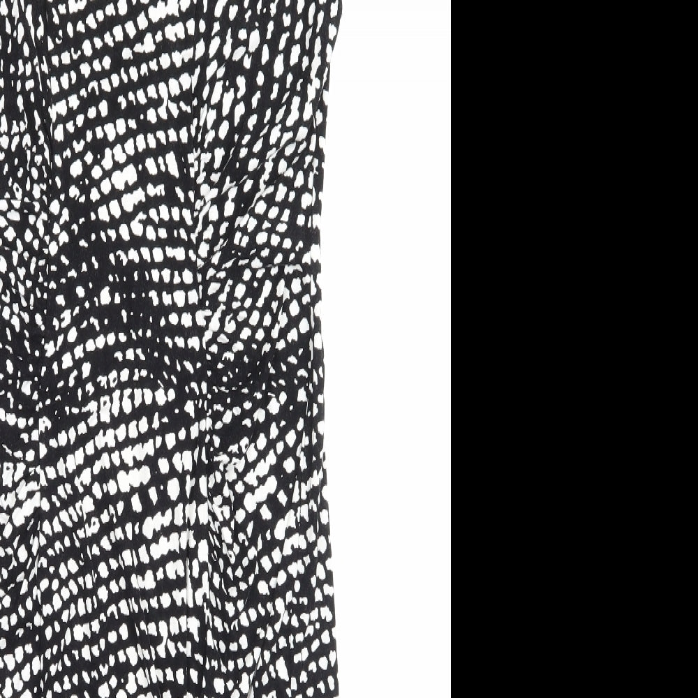 Oasis Womens Black Animal Print  A-Line  Size 10