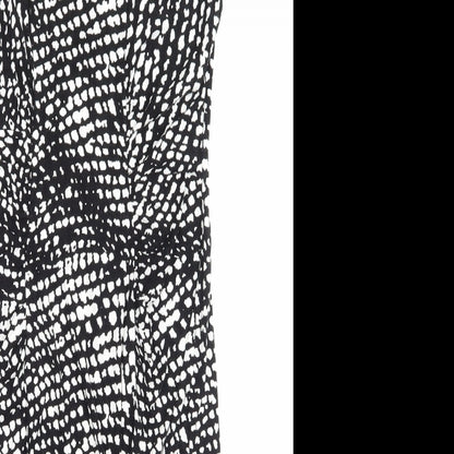 Oasis Womens Black Animal Print  A-Line  Size 10