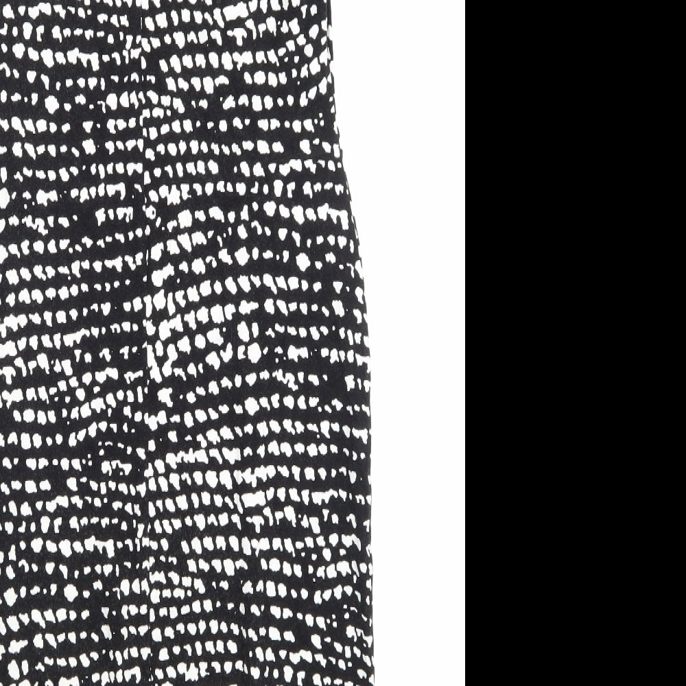 Oasis Womens Black Animal Print  A-Line  Size 10