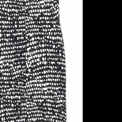 Oasis Womens Black Animal Print  A-Line  Size 10
