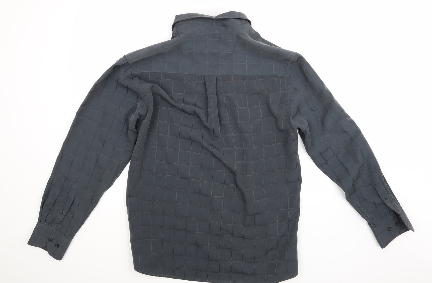 George Mens Grey Check   Button-Up Size L