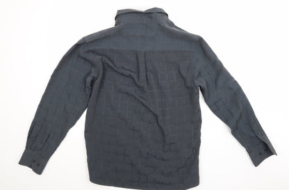 George Mens Grey Check   Button-Up Size L