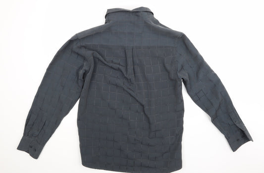 George Mens Grey Check   Button-Up Size L