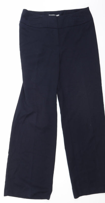 Womens UK Size 10 Marks and Spencer Regular Fit  Blue Trousers