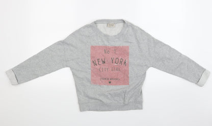Next Girls Grey   Pullover Jumper Size 10 Years
