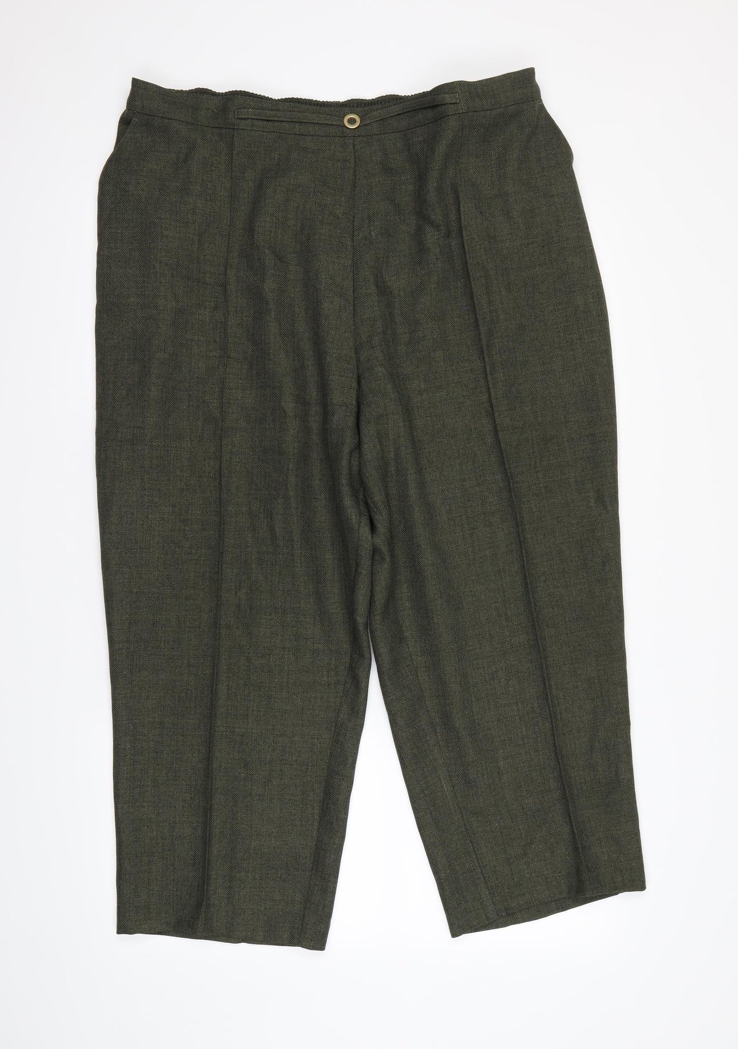 M&S  Womens Green   Dress Pants Trousers Size 24 L21 in