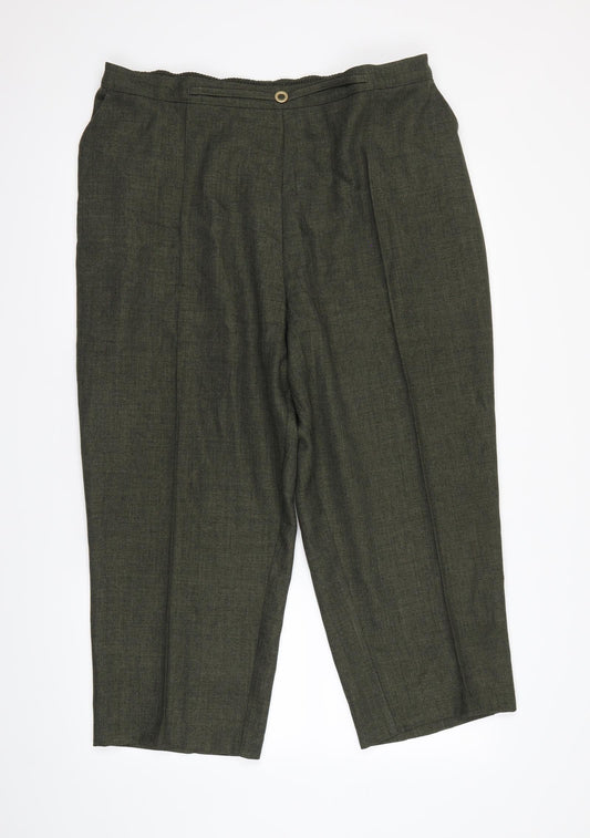 M&S  Womens Green   Dress Pants Trousers Size 24 L21 in