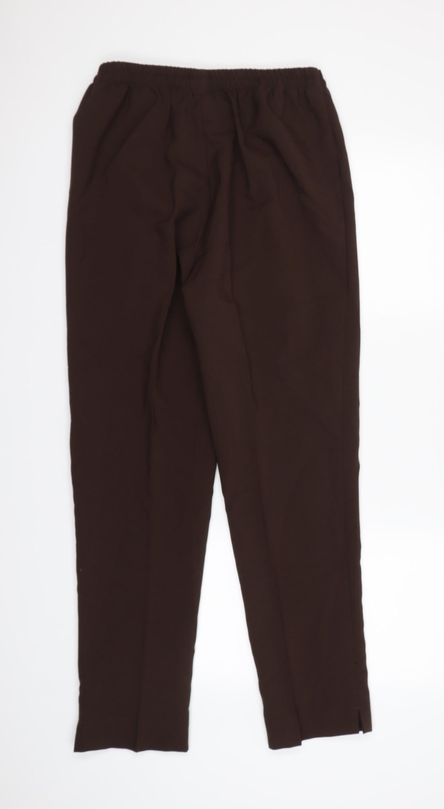 Womens UK Size S Preworn Regular Fit Dress Pants Brown Trousers