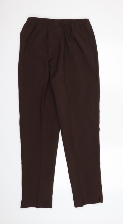 Womens UK Size S Preworn Regular Fit Dress Pants Brown Trousers
