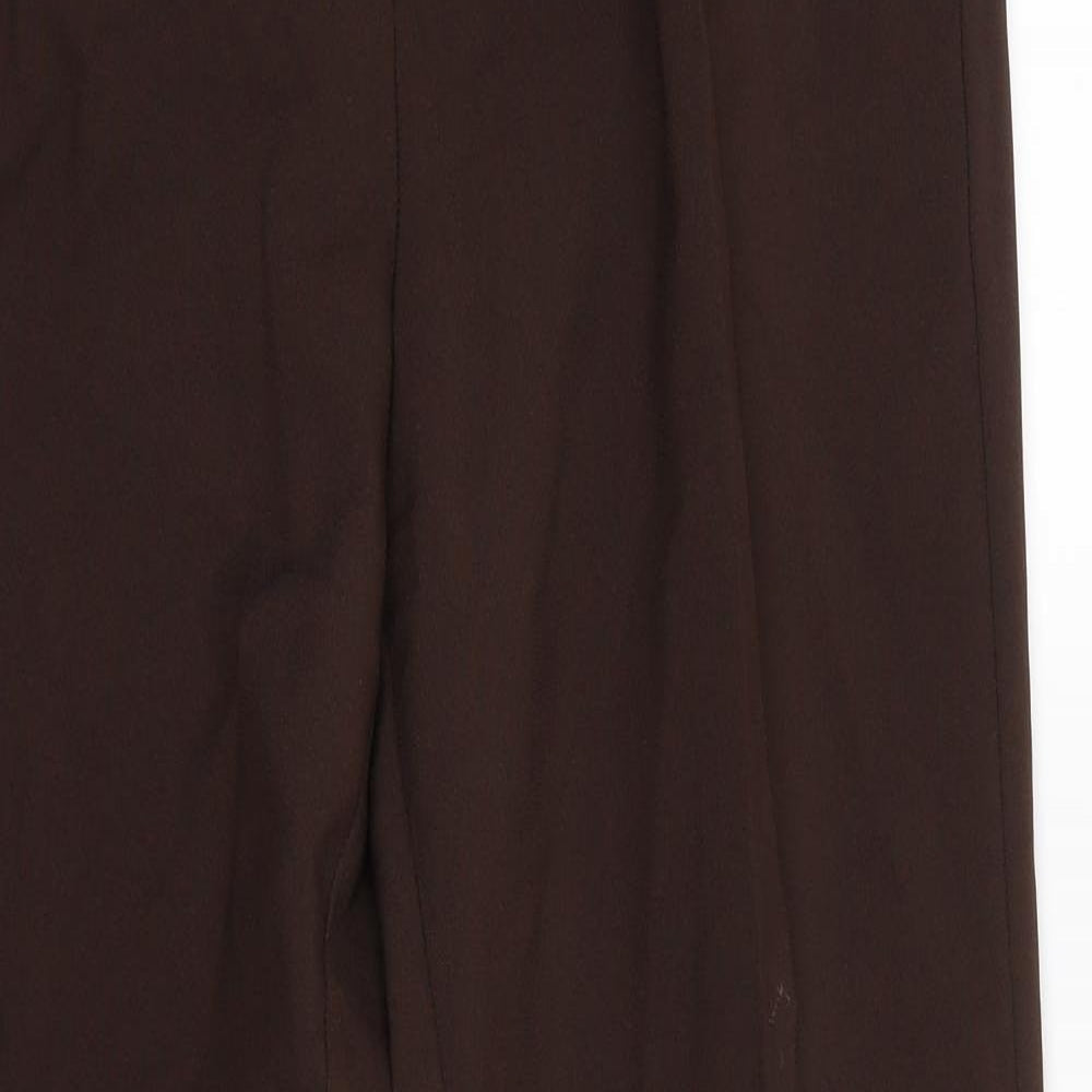 Womens UK Size S Preworn Regular Fit Dress Pants Brown Trousers